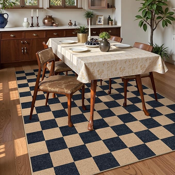 Lahome Checkered Easy Jute Carpet, Washable Area Rug 6x9 Neutral Outdoor Patio - Image 7
