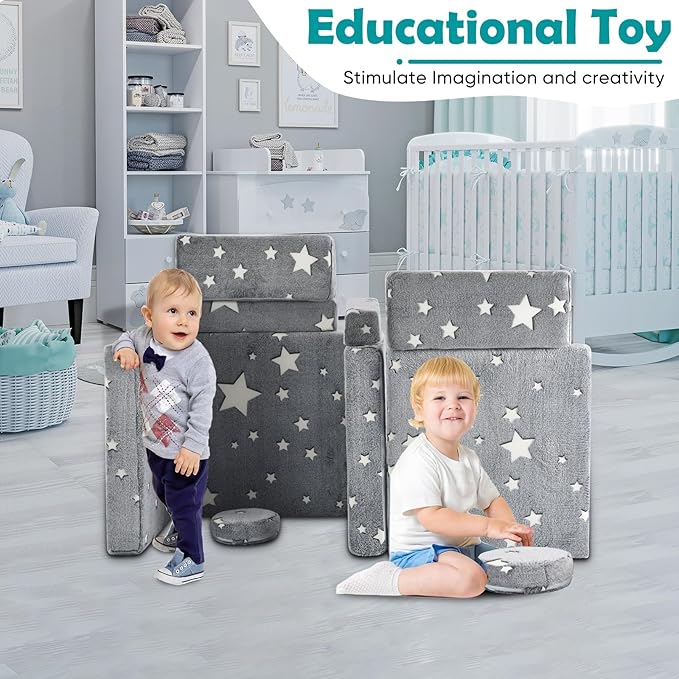 10Pcs Kids Play Couch, Toddler Sofa, Modular Kids Couch - Image 7