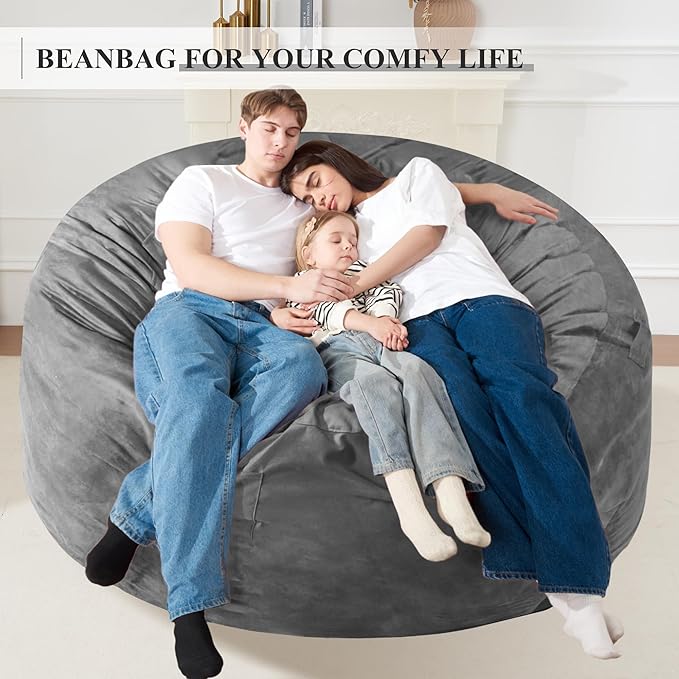 Homguava 6FT Bean Bag Chair Giant BeanBag - Image 4