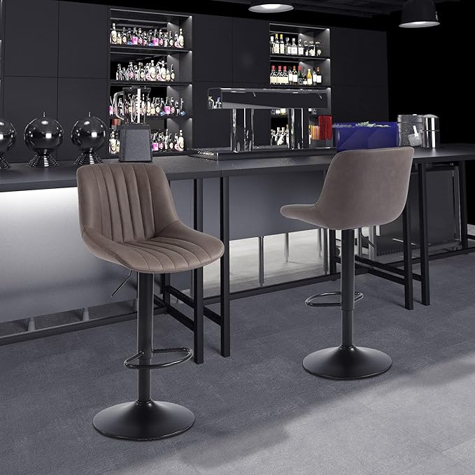 Bar Stools Set of 3, Swivel Counter Height Barstools - Image 2
