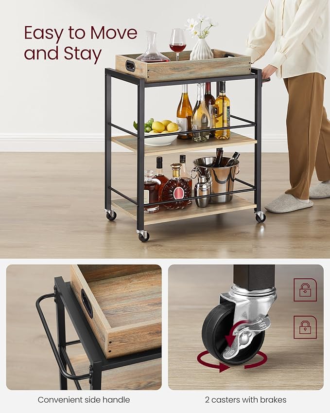 VASAGLE Kitchen Serving Cart - Image 4