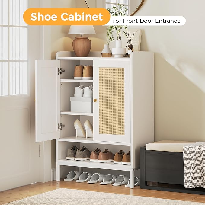 Rattan Shoe Cabinet Storage for Entryway, Shoe Cabinet - Image 3