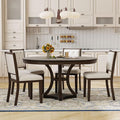 Merax 5-Piece Extendable Round Dining Table Set 42"-58" Retro Functional Table by Merax