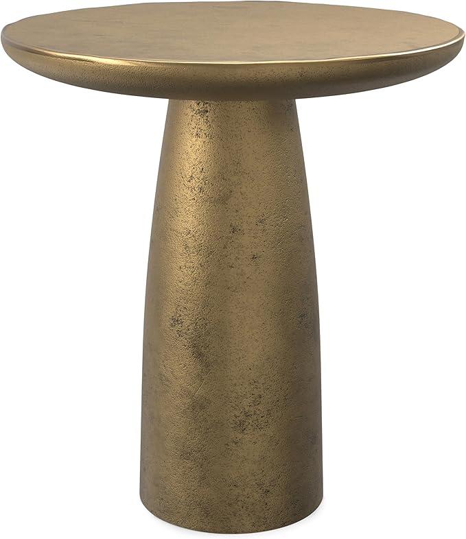 SIMPLIHOME Dominique Metal Table in Antique Brass, 18-inch Round, 19.75-inch by SimpliHome