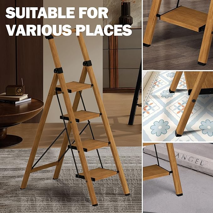 4 Step Ladder, Lightweight Folding Step Stool - Image 3