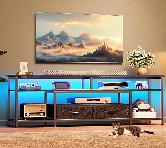 Huuger TV Stand for 65 70 Inch TV, Entertainment Center - Image 8