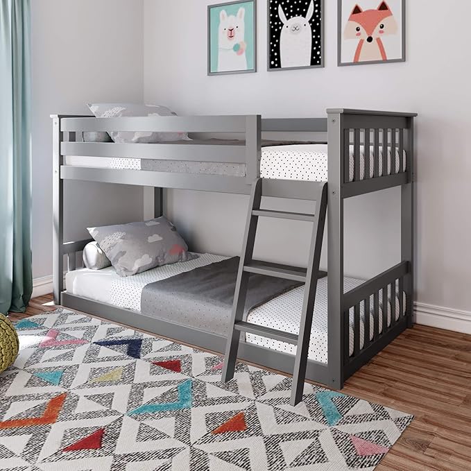 Max & Lily Twin Over Twin Low Bunk Bed by MaxLily