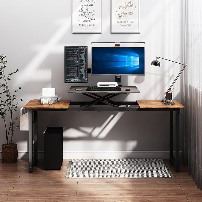 Decoholic Adjustable Height Standing Desk Whole Piece 71x23 Inch Desktop Home - Image 9