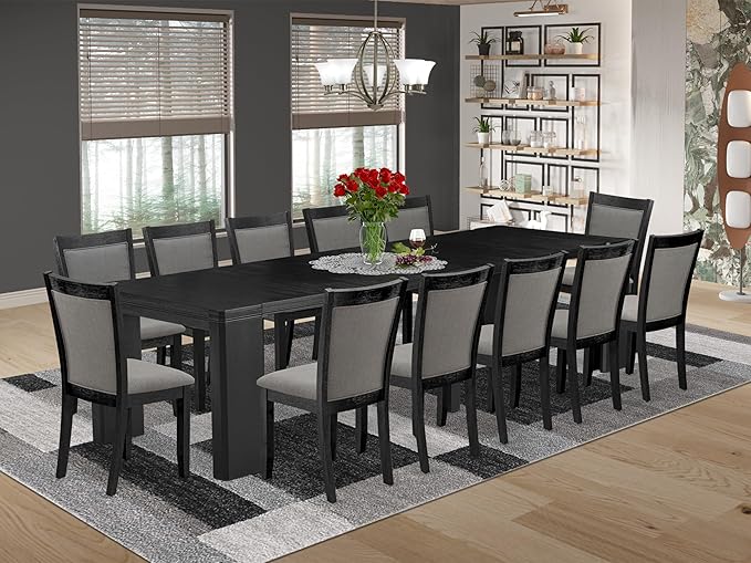 X12MZ-006-50 - 13-piece Dining Room Table Set a Rectangular Kitchen Table and by LuxebyEastWestFurniture