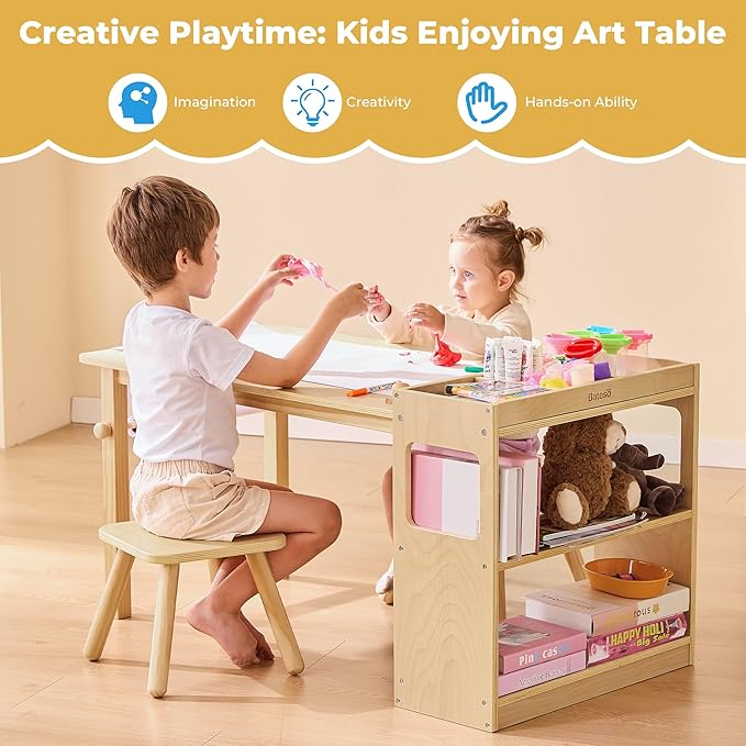 Kids Art Table and 2 Chairs Set - Image 6