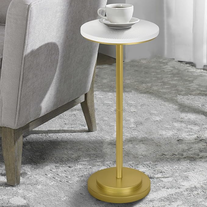 Drink Table, Carved Table Top Small Pdestal Martini SideTable by COVLON