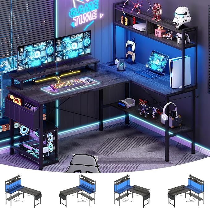 Aheaplus L Shaped Gaming Desk by Aheaplus