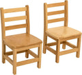 Kids Wooden Chair Set, Fully Assembled Youth Ladderback Wood Chairs by RRIGoods