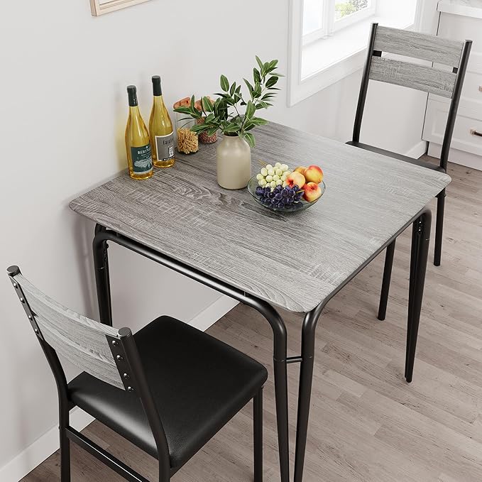 Dining Table for 2, Small Table and Chairs Set of 2, Square Dinette Set for 2 - Image 2