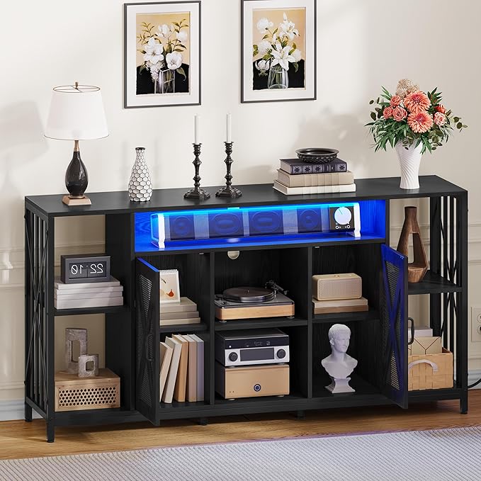 YITAHOME 33.5'' Tall TV Stands for Living Room, TV Entertainment Center - Image 8