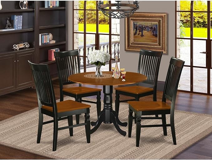 East West Furniture DLWE5-BCH-W 5 Piece Kitchen Table & Chairs Set Includes a - Image 6