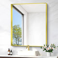 Gold Bathroom Mirror, 30x36 Inch Rectangular Framed Mirror, Large Wall Mounted by Unknown