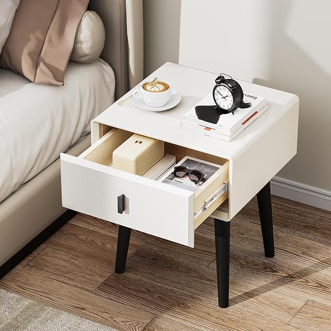 VICITON Nightstand, Fully Assembled Bedside Cabinet Mid Century Night Stand - Image 4