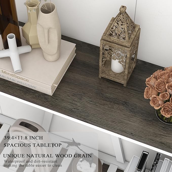 Farmhouse Console Table for Entryway, 39.3 Inch Sofa Table - Image 4