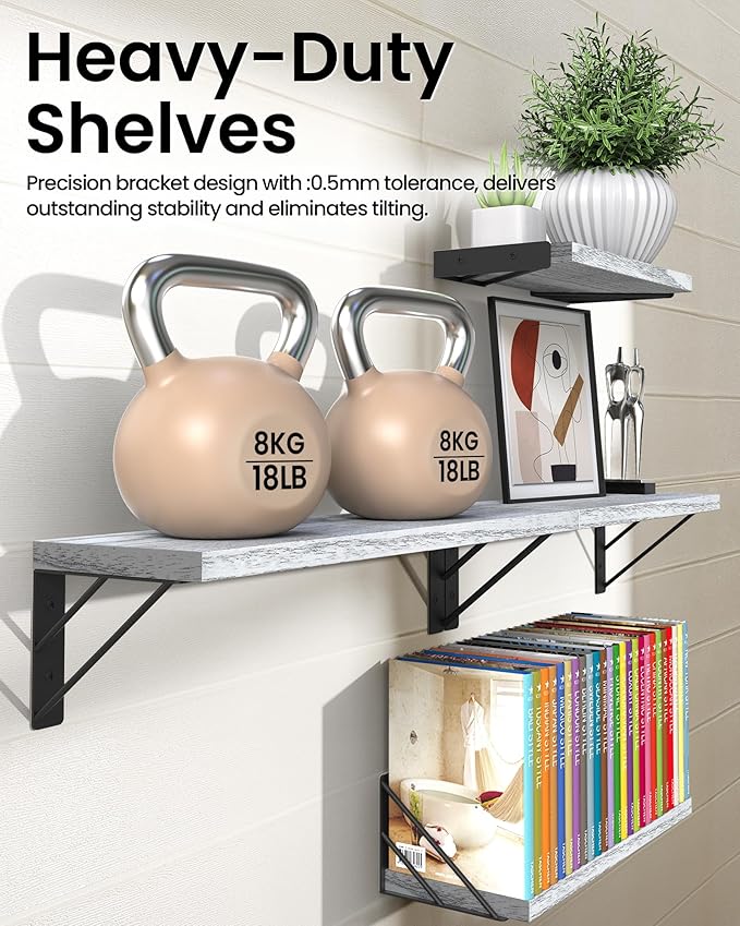 BAYKA Wall Shelves for Bedroom Decor, Floating Wall Shelves for Living Room - Image 5
