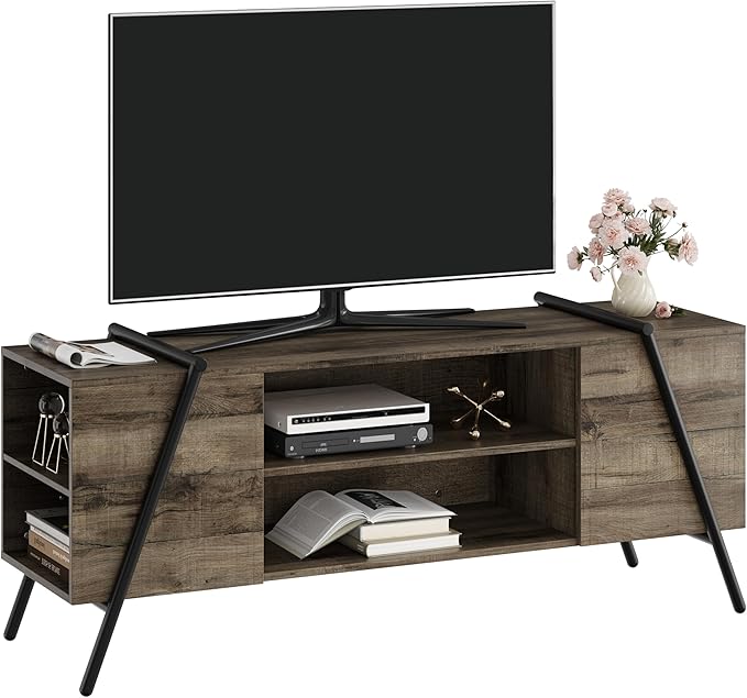 Garvee 55 Inch TV Stand with Slanted Metal Legs, Industrial Media Console with by Garvee