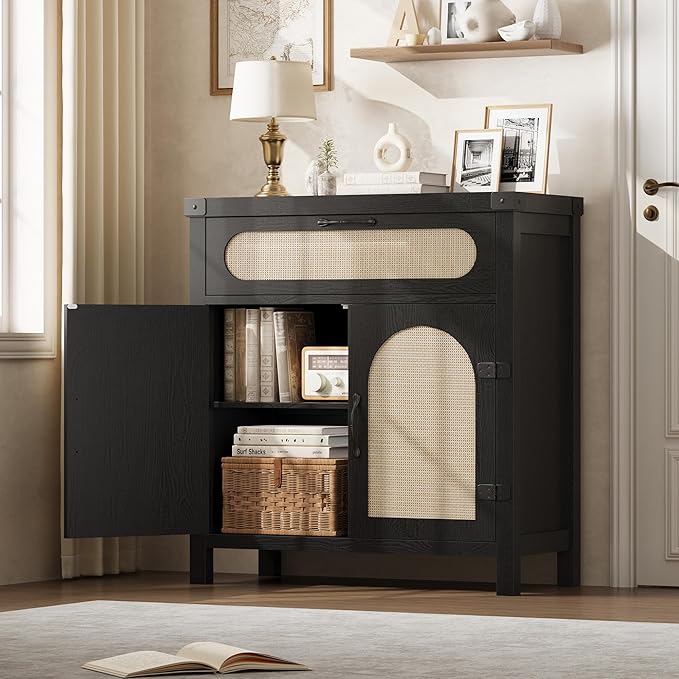 Garvee 29.9'' Small Rattan Buffet Cabinet by Garvee