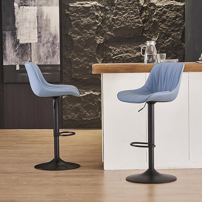 YOUNIKE Bar Stools Set of 2 for Kitchen Island, Adjustable Swivel Barstools - Image 10