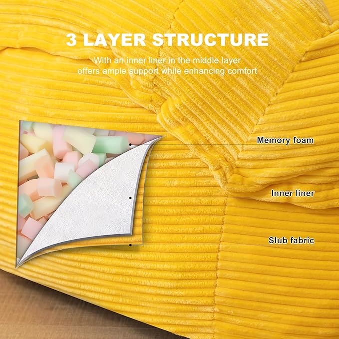Giant Bean Bag Chair with Armrests - Image 6