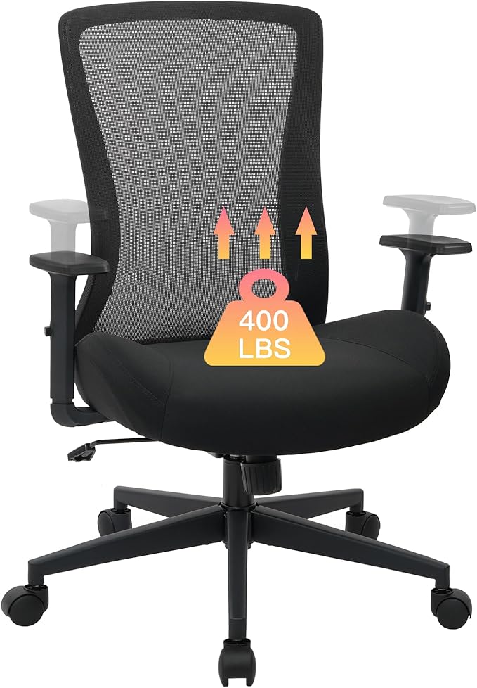 400lbs Big and Tall Office Chair, Mesh Office Desk Chair by FAMSINGO