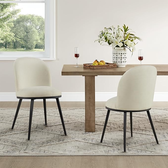 Dining Chairs Set of 6, Fabric Upholstered Dining Room Chairs - Image 6