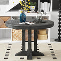 ERYE Mid-Century Modern Functional Extendable Wooden Round Dining Table by Unknown