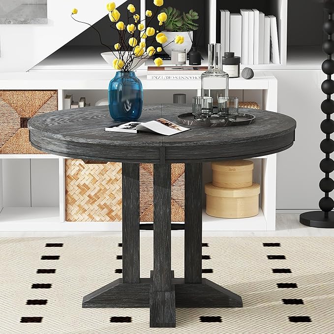 FULife Country Rustic Design Round Table - Image 5