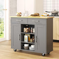 Shintenchi Kitchen Island with Storage, Kitchen Island Cart on Wheels with 3 by Shintenchi