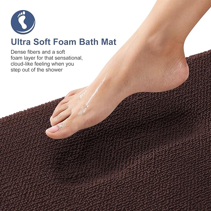 OLANLY Thick Memory Foam Bath Mat Rug 47x24, Extra Soft Absorbent Bathroom Rug - Image 2