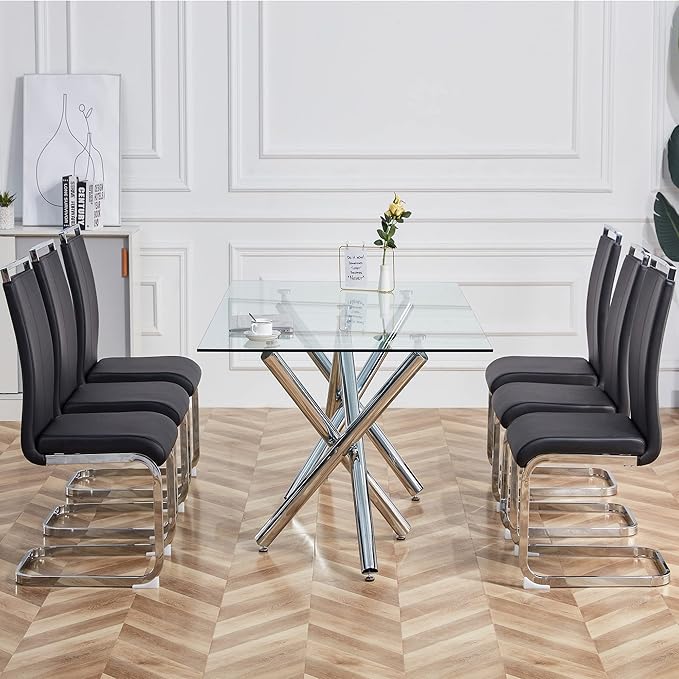 Dining Chairs Set, Kitchen Modern Metal Chairs - Image 4