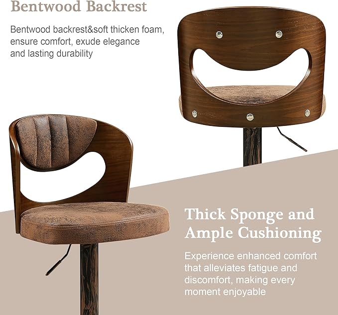 VECELO Bar Stools Set of 2, Kitchen Island Stools - Image 4