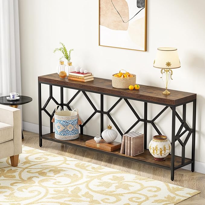 Tribesigns 71 Inch Extra Long Sofa Table, Narrow Long Sofa Console Tables - Image 5