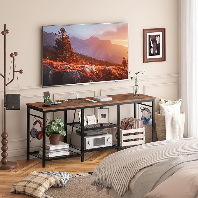 YGEOMER Entertainment Center for 55 inch TVs, TV Stand - Image 7