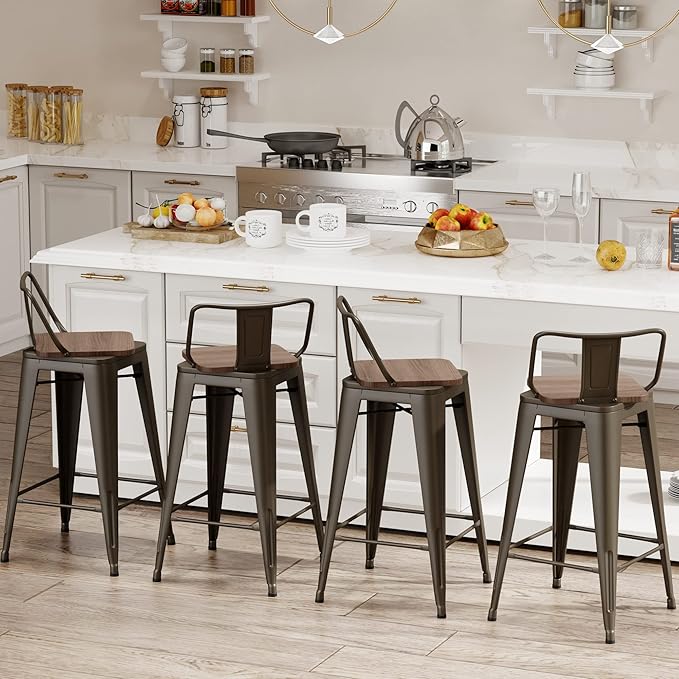 24 Inch Swivel Bar Stools Set of 4 - Image 2