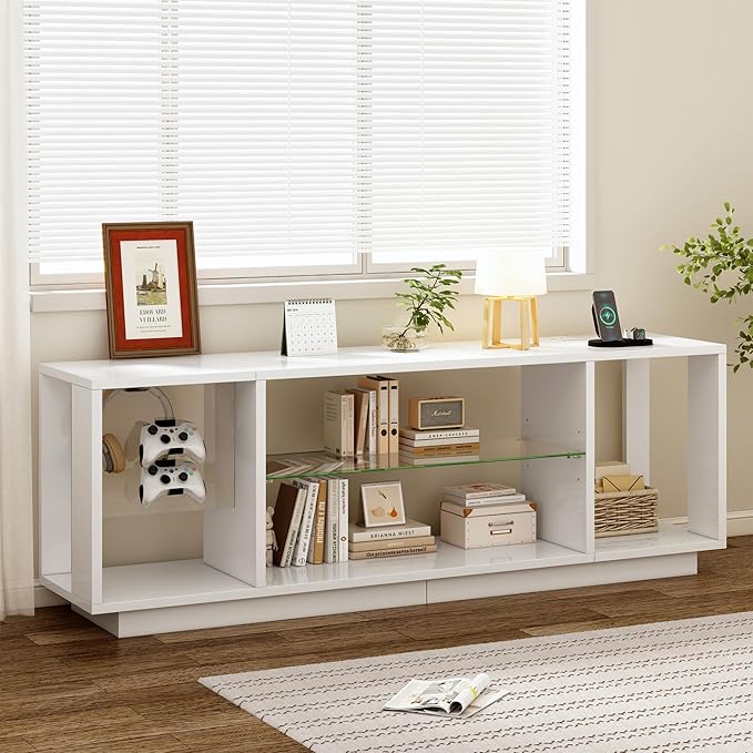 DlandHome LED TV Stand for TVs up to 60inch, Entertainment Center - Image 6