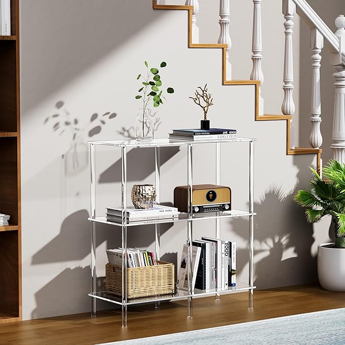 Acrylic Side Table Clear 3-Tier End Table - Image 5