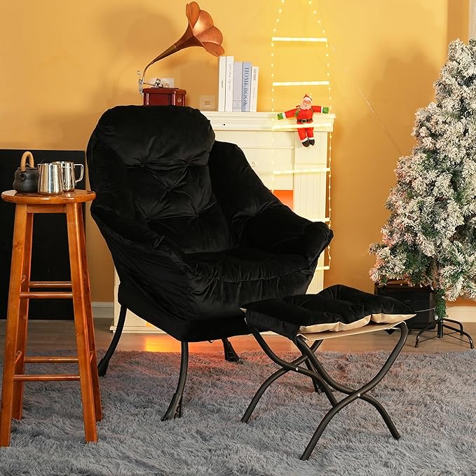 Lazy Chair with Folding Ottoman, Living Room Chairs, Accent Contemporary Lounge - Image 6