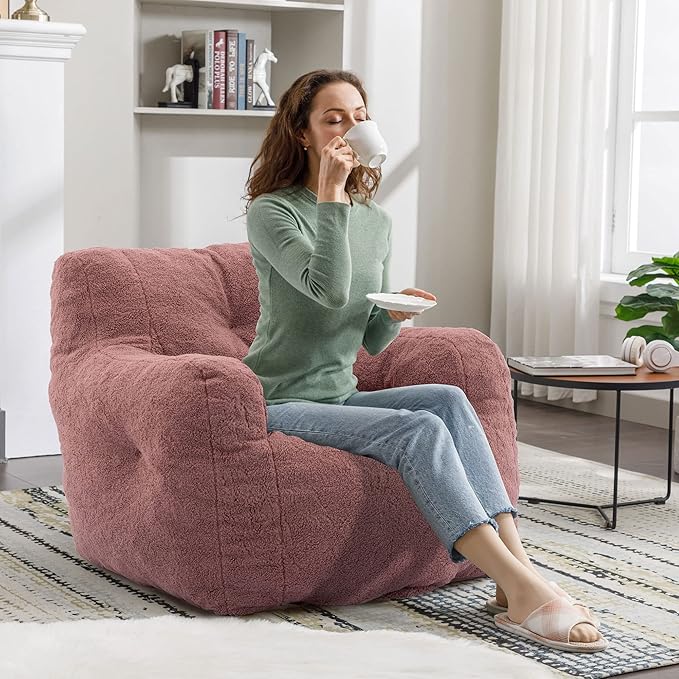 Recaceik Large Bean Bag Chairs, Tufted Soft Stuffed Bean Bag Chair - Image 4