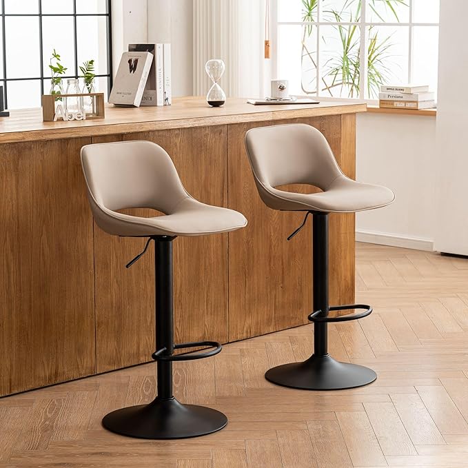 YOUNIKE Bar Stools Set of 2 Compact Modern Swivel Barstools, Adjustable Counter - Image 8