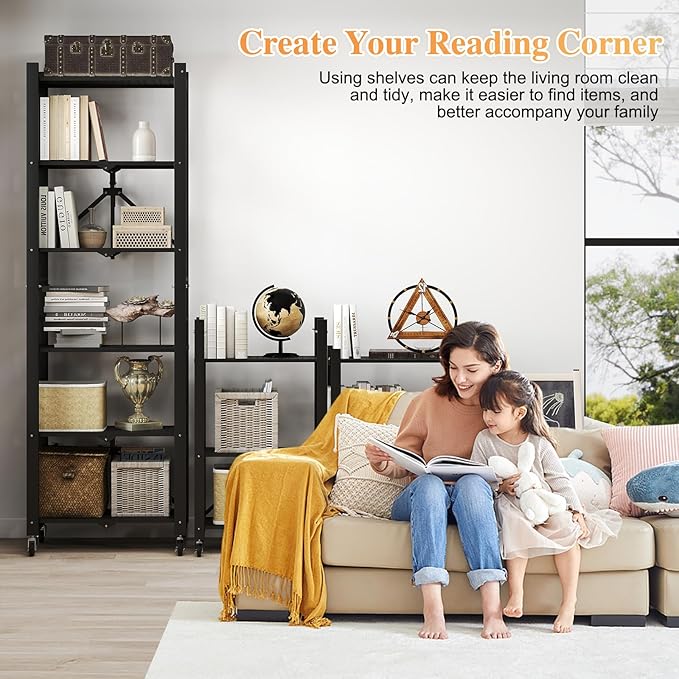 BAYOYONI 6 Tier Industrial Bookshelf - Image 7