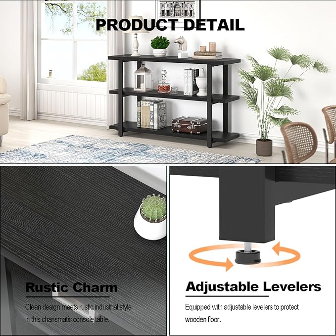 FOLUBAN Black Entryway Table, Modern Console Tables - Image 6