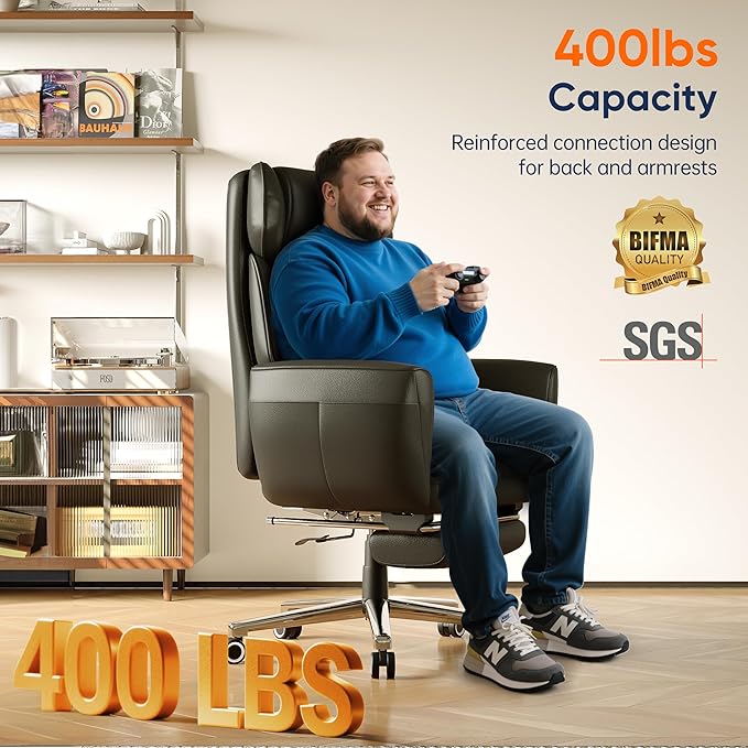 GABRYLLY Ergonomic Chair with Footrest – Wide Cross Legged Chair with - Image 8
