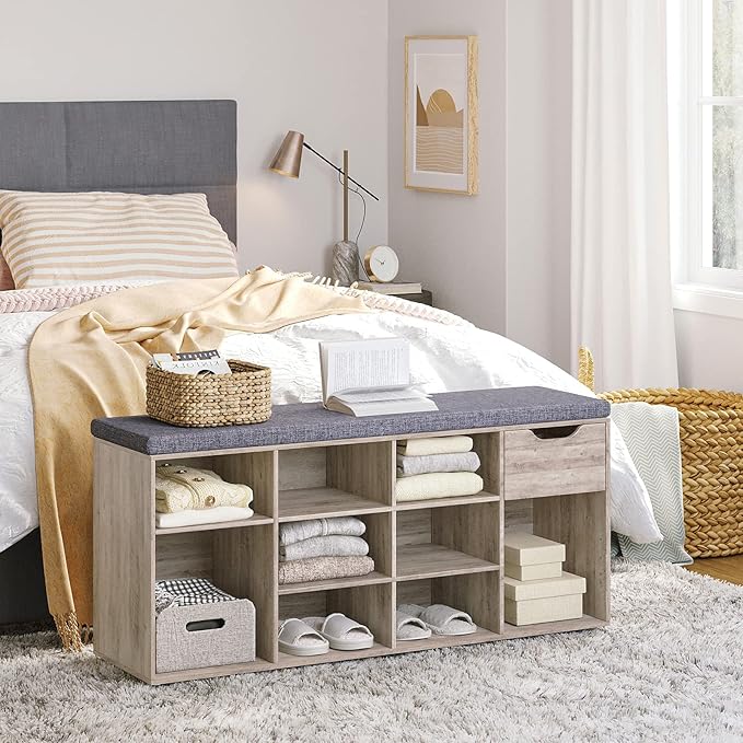 DINZI LVJ Shoe Bench, Entryway Storage Bench - Image 6
