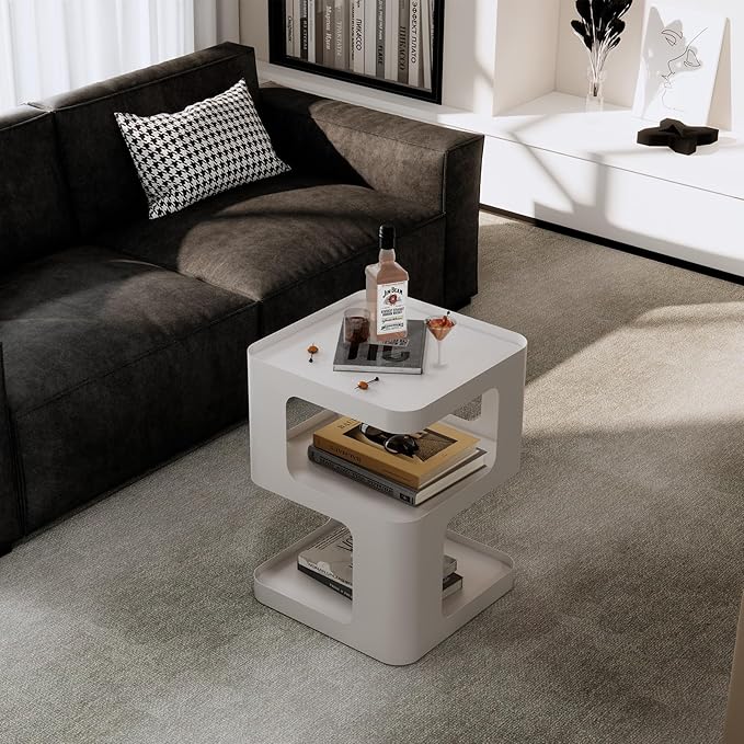 Modern Side Table, Unique nightstand, Bedside Table, Metal 3-Tier Night Stand - Image 9