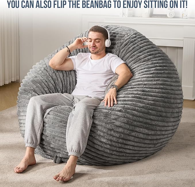 Hobestluk 6ft Bean Bag Chairs for Adults Large Beanbag Chair - Image 5